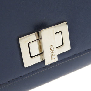 新品同様 フェンディ ピーカブー 8M0377 レザー ネイビー 長財布 二つ折り長財布 0953【中古】FENDI