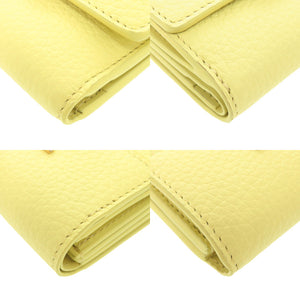 新品同様 ルイ ヴィトン ポルトフォイユ カプシーヌ XS M83610 ICチップ トリヨンレザー イエロー 三つ折り財布 LV 0461【中古】LOUIS VUITTON