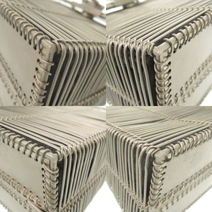 サルヴァトーレフェラガモ ガンチーニ DO-21 8840 メタル シルバー ハンドバッグ 1234【中古】Salvatore Ferragamo