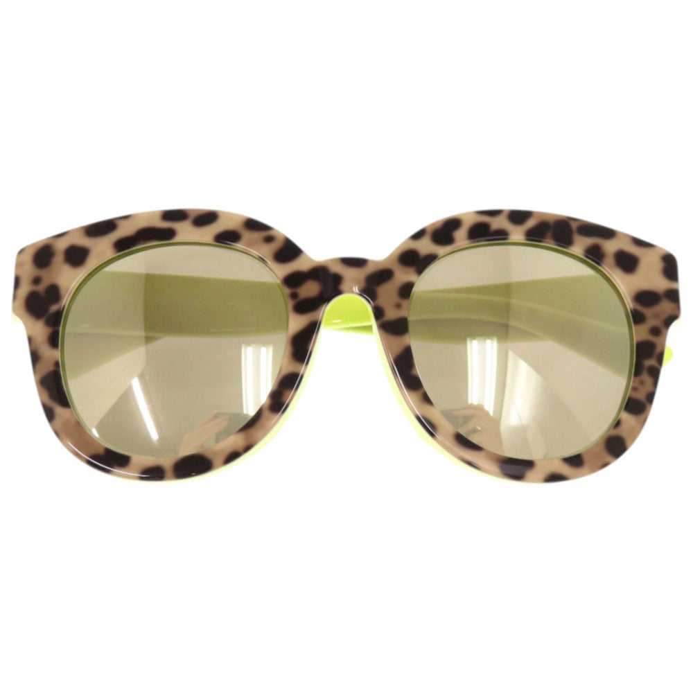 新品同様 ドルチェアンドガッバーナ レオパード プラスチック ネオンイエロー サングラス 1697【中古】DOLCE&GABBANA