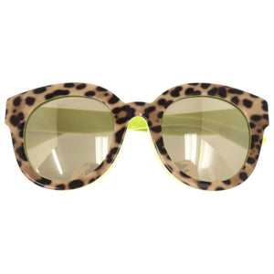 新品同様 ドルチェアンドガッバーナ レオパード プラスチック ネオンイエロー サングラス 1697【中古】DOLCE&GABBANA
