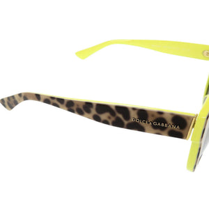 新品同様 ドルチェアンドガッバーナ レオパード プラスチック ネオンイエロー サングラス 1697【中古】DOLCE&GABBANA