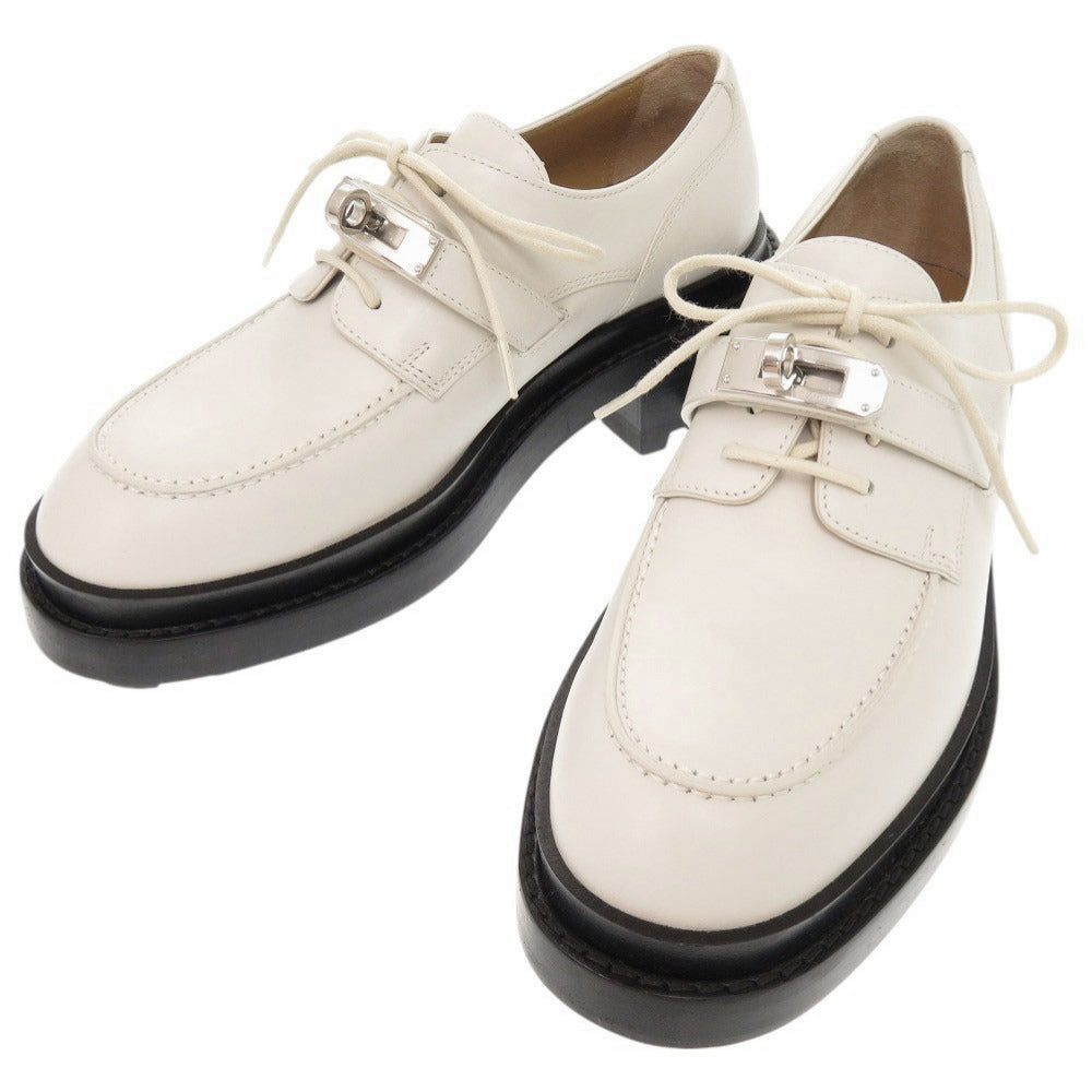 新品同様 エルメス ダービー ファースト ケリー金具 サイズ35 レザー ベージュ グレーズ ローファー 靴 0700【中古】HERMES