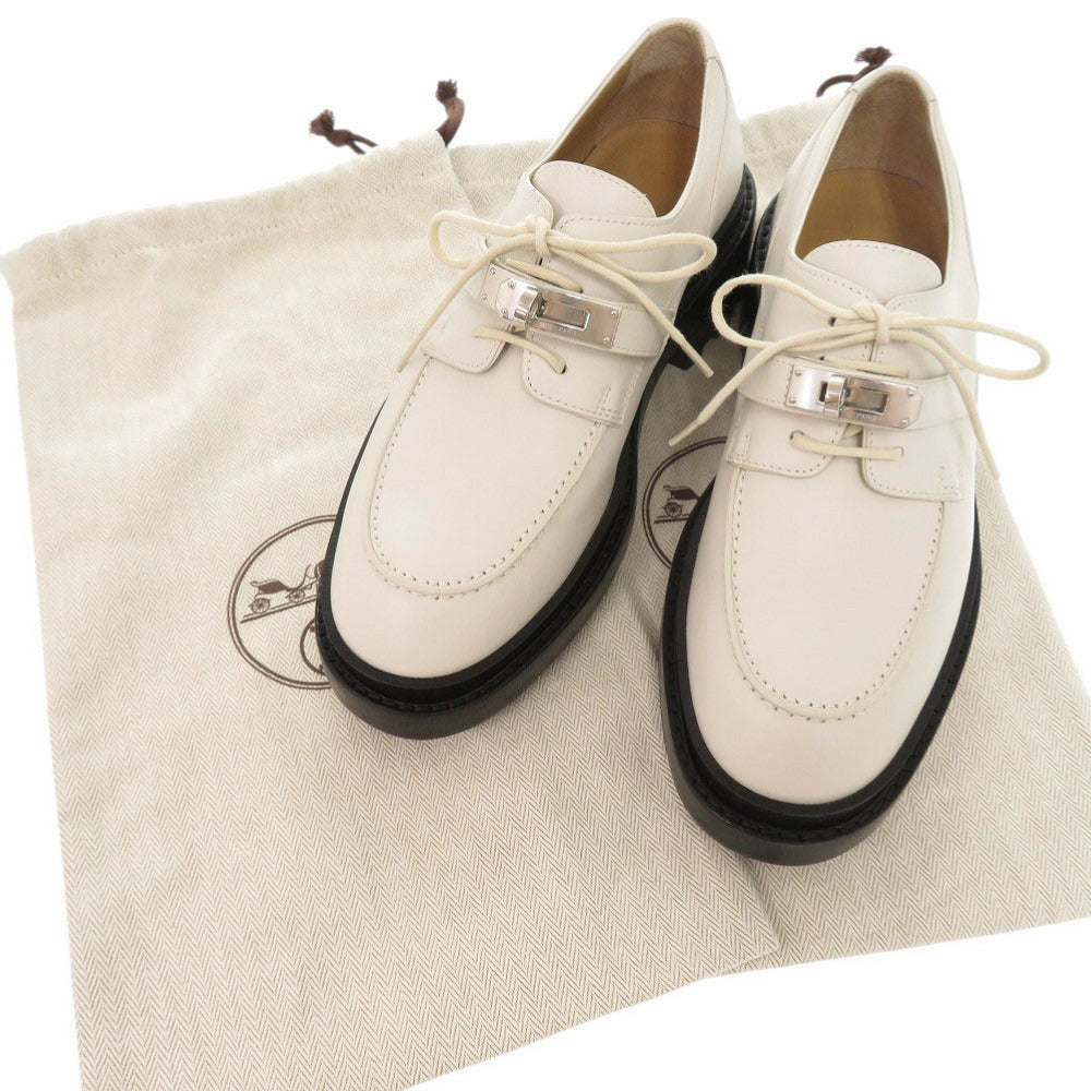 新品同様 エルメス ダービー ファースト ケリー金具 サイズ35 レザー ベージュ グレーズ ローファー 靴 0700【中古】HERMES