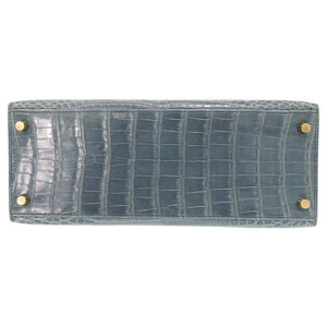 美品 エルメス ケリー28 外縫い ポロサス ブルージーン ゴールド金具 □B刻印(1998年製) ハンドバッグ 1207【中古】HERMES