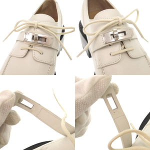 新品同様 エルメス ダービー ファースト ケリー金具 サイズ35 レザー ベージュ グレーズ ローファー 靴 0700【中古】HERMES