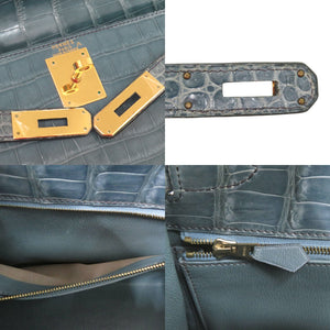 美品 エルメス ケリー28 外縫い ポロサス ブルージーン ゴールド金具 □B刻印(1998年製) ハンドバッグ 1207【中古】HERMES