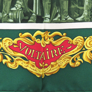 エルメス カレ90 サンスーシー宮殿 SANSSOUCY シルク グリーン ゴールド レッド スカーフ 0137【中古】HERMES