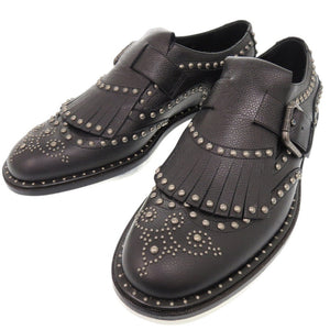 新品同様 ドルチェアンドガッバーナ スタッズ レザーシューズ レザー スタッズ サイズ8 ブラック 靴その他 黒 0848【中古】DOLCE&GABBANA メンズ