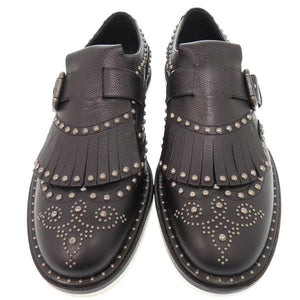 新品同様 ドルチェアンドガッバーナ スタッズ レザーシューズ レザー スタッズ サイズ8 ブラック 靴その他 黒 0848【中古】DOLCE&GABBANA メンズ