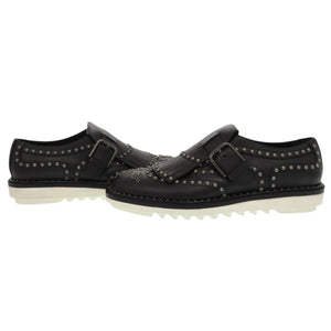 新品同様 ドルチェアンドガッバーナ スタッズ レザーシューズ レザー スタッズ サイズ8 ブラック 靴その他 黒 0848【中古】DOLCE&GABBANA メンズ