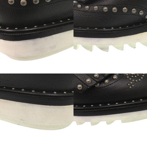 新品同様 ドルチェアンドガッバーナ スタッズ レザーシューズ レザー スタッズ サイズ8 ブラック 靴その他 黒 0848【中古】DOLCE&GABBANA メンズ