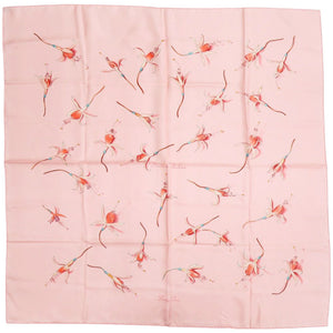 美品 エルメス カレ90 Fleurs De Fuchsia フクシャの花 シルク ピンク スカーフ 1875【中古】HERMES