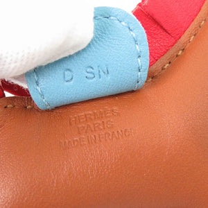 美品 エルメス ロデオPM アニョーミロ ゴールド/ルージュインディアン／セレステ D刻印(2019年製) バッグチャーム 茶 1516【中古】HERMES