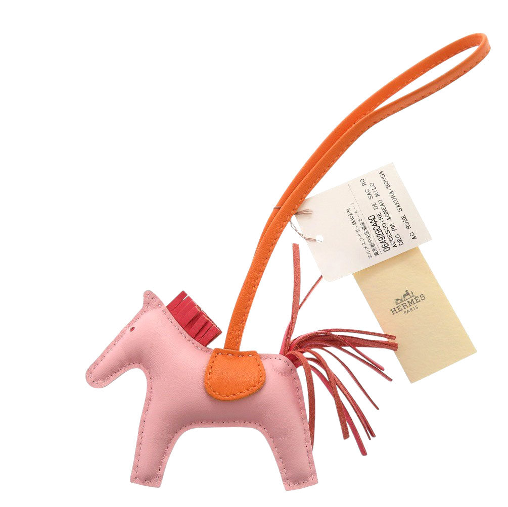 美品 エルメス ロデオPM ローズサクラ ローズジャイプール アニョーミロ バッグチャーム 1210【中古】HERMES