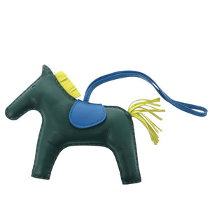 美品 エルメス ロデオGM アニョーミロ マラカイト ブルーザンジバル ライム バッグチャーム 緑 0533【中古】HERMES