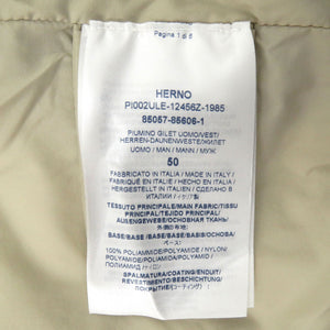 未使用 ヘルノ LEGEND WAISTCOAT PI002ULE 12456Z 1985 ナイロン ダウン フェザー シャンティベージュ ダウンベスト ジレ 2058【中古】Herno