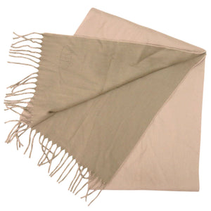 美品 エルメス エブリン パンチングマフラー フリンジ カシミヤ ベージュ 0788【中古】HERMES