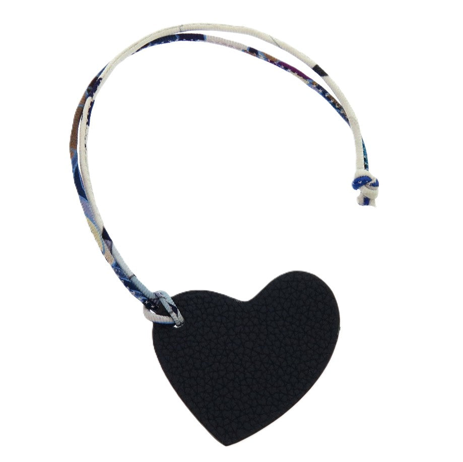 未使用品 エルメス プティアッシュ ハートミニ ヴォーエプソン トリヨンクレマンス ブルードマルト 紺 キーホルダー 0792【中古】HERMES