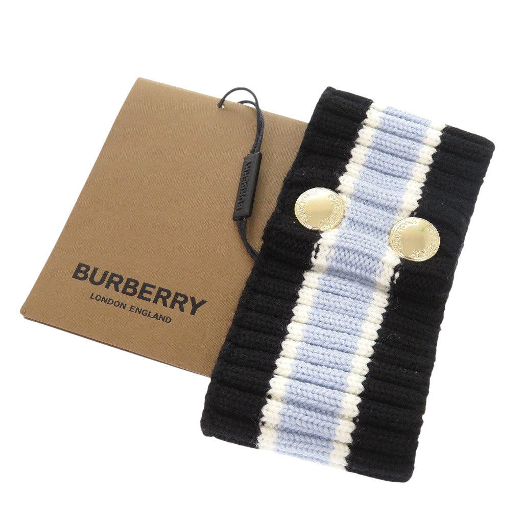 未使用品 バーバリー ウール ペールブルー ネックウォーマー 0775【中古】BURBERRY