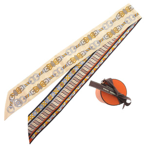 美品 エルメス ツイリー Harnais en Rosace シルク マルチカラー スカーフ 0771-2【中古】HERMES