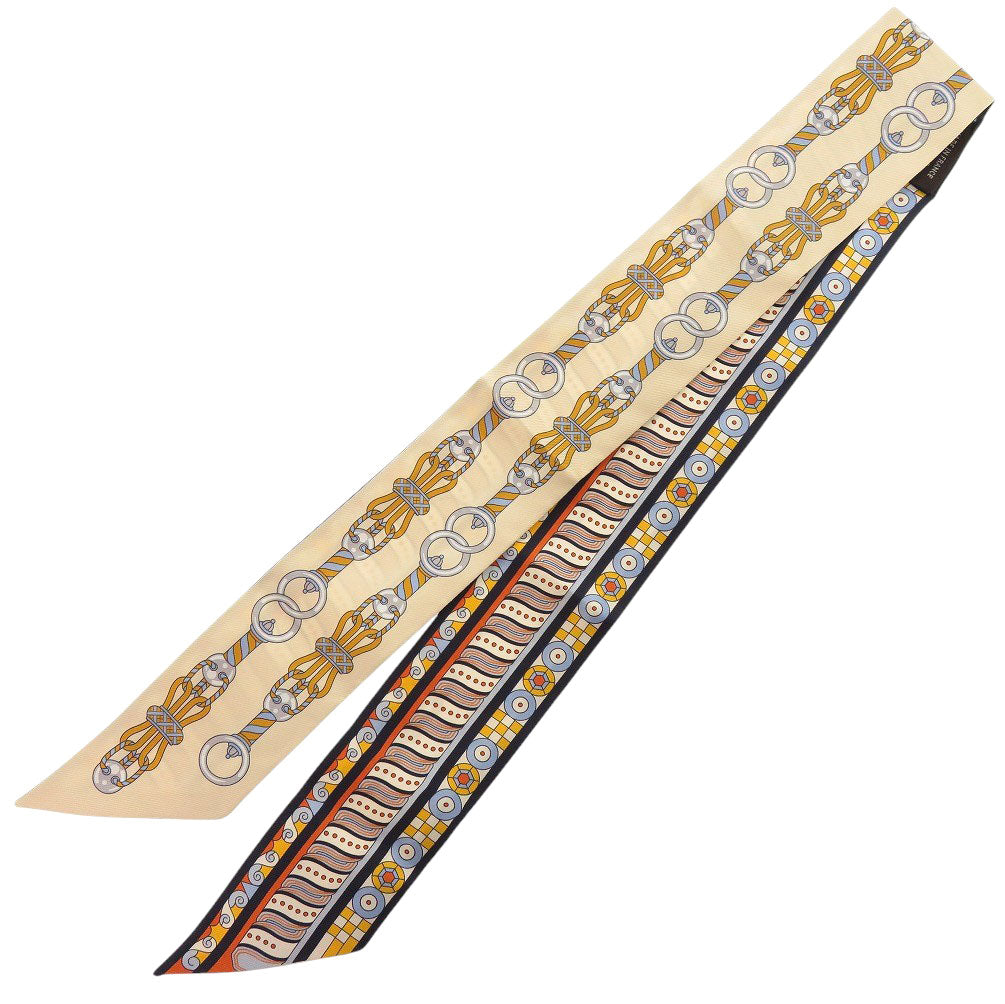 美品 エルメス ツイリー Harnais en Rosace シルク マルチカラー スカーフ 0771-2【中古】HERMES