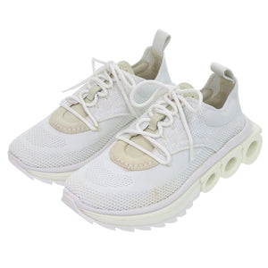 新品同様 サルヴァトーレフェラガモ 'Nima' sneakers 0760648BIANCO ゴム カーフ 紡織繊維 ホワイト スニーカー 0764【中古】Salvatore Ferragamo