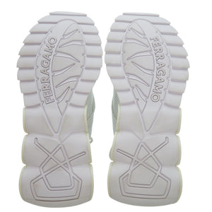新品同様 サルヴァトーレフェラガモ 'Nima' sneakers 0760648BIANCO ゴム カーフ 紡織繊維 ホワイト スニーカー 0764【中古】Salvatore Ferragamo