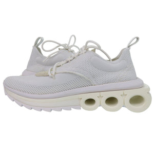 新品同様 サルヴァトーレフェラガモ 'Nima' sneakers 0760648BIANCO ゴム カーフ 紡織繊維 ホワイト スニーカー 0764【中古】Salvatore Ferragamo