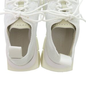 新品同様 サルヴァトーレフェラガモ 'Nima' sneakers 0760648BIANCO ゴム カーフ 紡織繊維 ホワイト スニーカー 0764【中古】Salvatore Ferragamo
