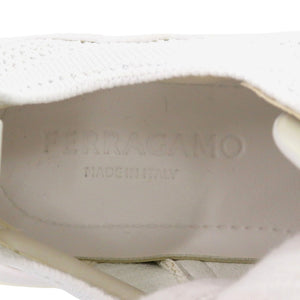 新品同様 サルヴァトーレフェラガモ 'Nima' sneakers 0760648BIANCO ゴム カーフ 紡織繊維 ホワイト スニーカー 0764【中古】Salvatore Ferragamo