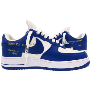 未使用品 ナイキ ルイヴィトン AIR FORCE 1 LOW モノグラム レザー ローカットスニーカー 27cm 1A9VAO レザー Team Royal Blue 0036【中古】NIKE