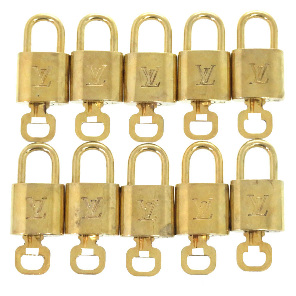 10点セット ABランク ルイ ヴィトン カデナ パドロック 南京錠 ゴールド 鍵付き 鍵 カギ メタル LV K003 【中古】 LOUIS VUITTON