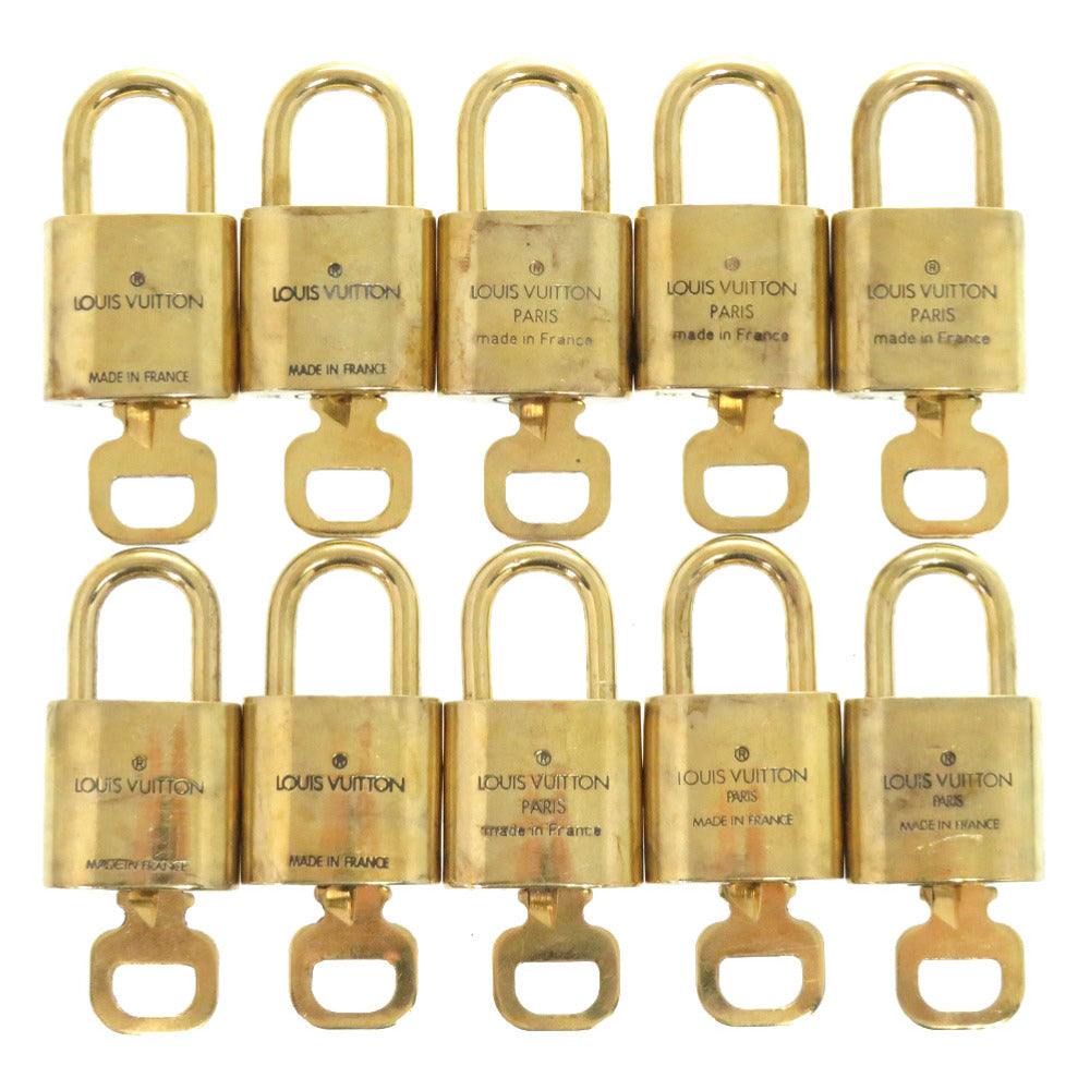 10点セット ABランク ルイ ヴィトン カデナ パドロック 南京錠 ゴールド 鍵付き 鍵 カギ メタル LV K003 【中古】 LOUIS VUITTON