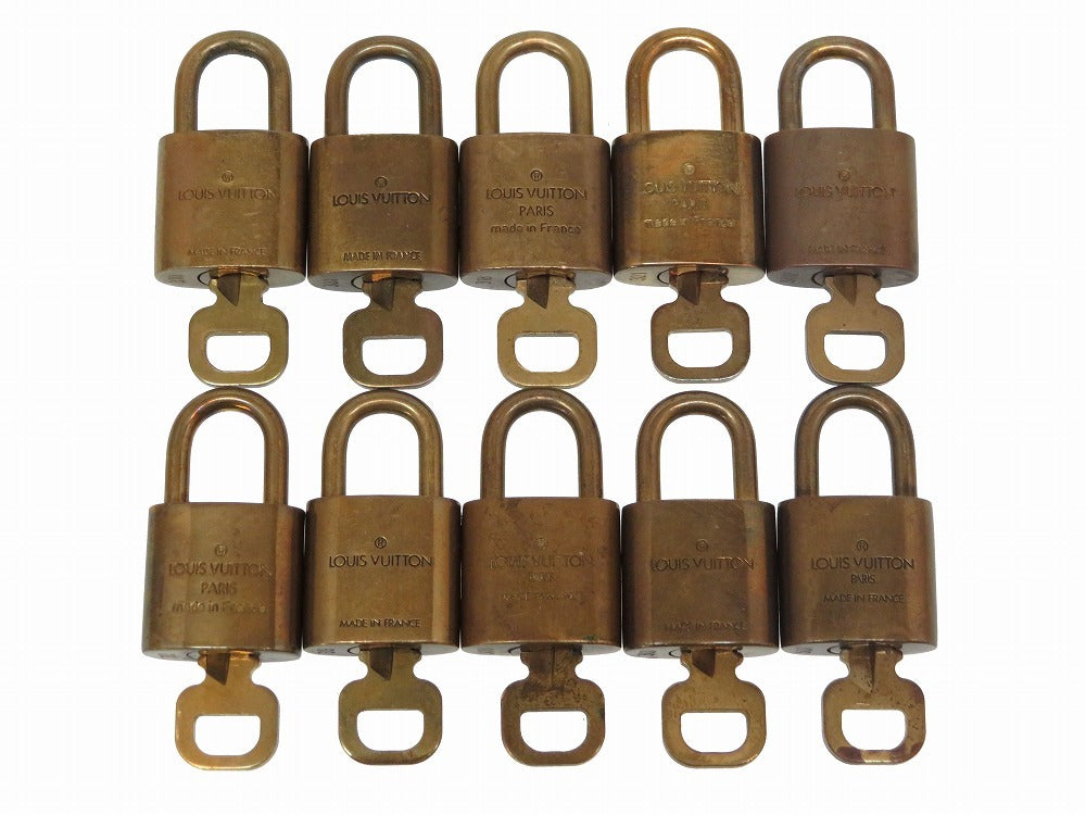 10点セット ルイ ヴィトン カデナ パドロック 南京錠 ゴールド 鍵付き 鍵 カギ メタル LV 【中古】 LOUIS VUITTON