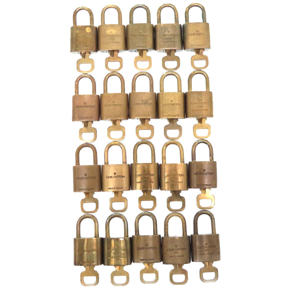 20点セット ルイ ヴィトン カデナ パドロック 南京錠 ゴールド 鍵付き 鍵 カギ メタル LV K006 【中古】 LOUIS VUITTON