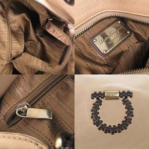 美品 サルヴァトーレフェラガモ レザー ベージュ ハンドバッグ 0571【中古】Salvatore Ferragamo