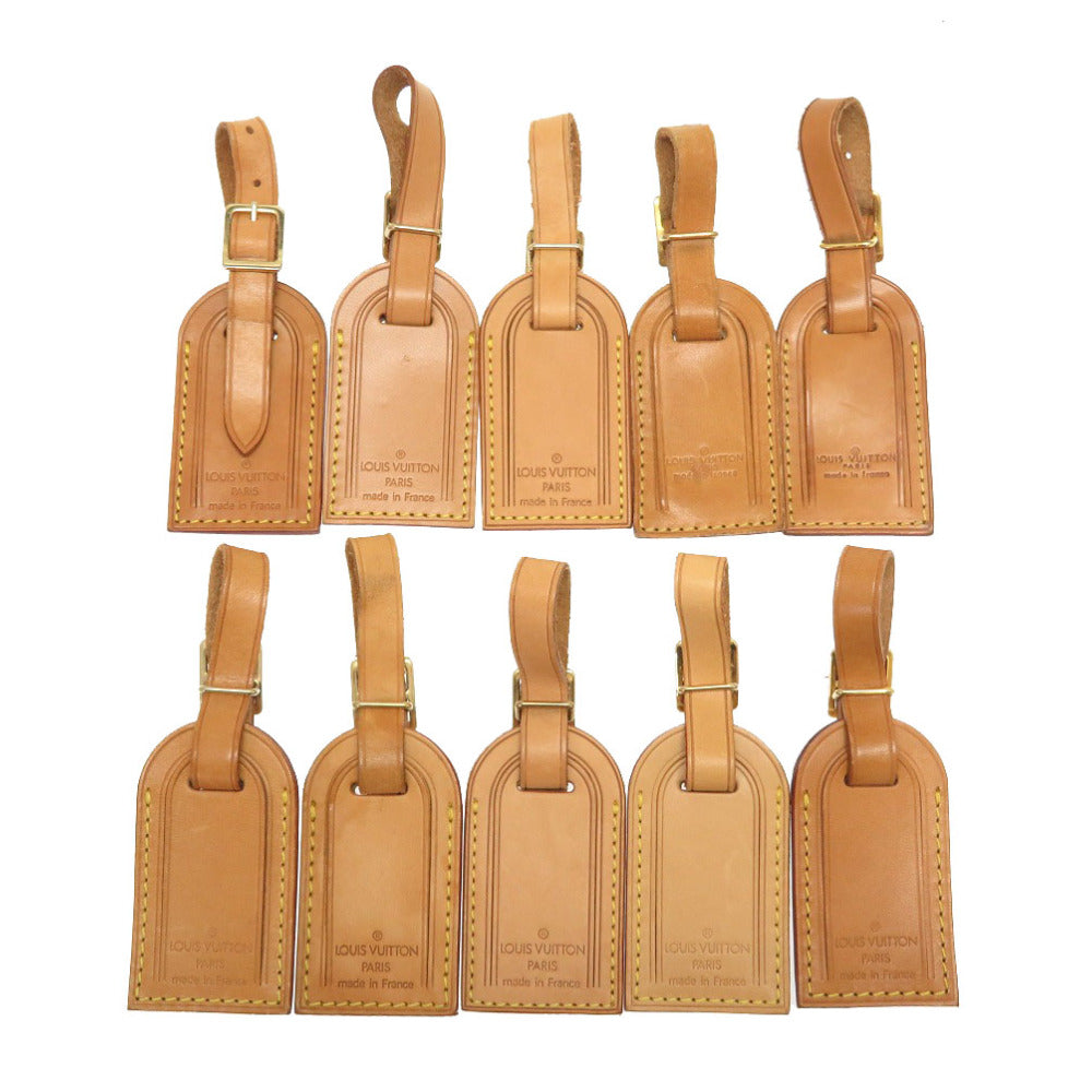 AB～Bランク 業者販売 10点セット ネームタグ ヌメ革 ルイ ヴィトン チャーム LV 0001 【中古】 LOUIS VUITTON
