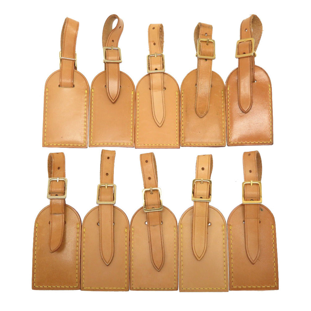 AB～Bランク 業者販売 10点セット ネームタグ ヌメ革 ルイ ヴィトン チャーム LV 0001 【中古】 LOUIS VUITTON