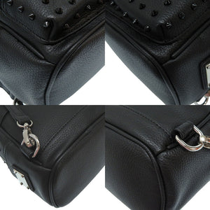 未使用 フィリップ プレイン スカル スタッズ レザー リュック バックパック ブラック 黒 0177【中古】PHILIPP PLEIN