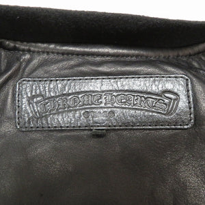 美品 クロムハーツ OTTER POP LTHR キルティング レザー 中綿 ベスト ブラック サイズS メンズ 0106【中古】CHROME HEARTS