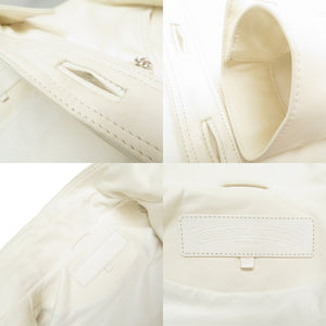 クロムハーツ クラシックジーン ホースレザー 馬革 ジャケット ライダースジャケット ホワイト サイズＳ メンズ 0107【中古】CHROME HEARTS