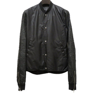 美品 クロムハーツ FLURIES フラリーズ 袖レザー セメタリークロス ジャケット ブルゾン ブラック サイズS メンズ 黒 0108【中古】CHROME HEARTS