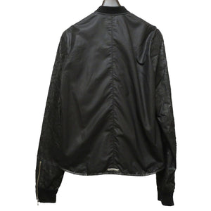 美品 クロムハーツ FLURIES フラリーズ 袖レザー セメタリークロス ジャケット ブルゾン ブラック サイズS メンズ 黒 0108【中古】CHROME HEARTS