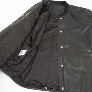 美品 クロムハーツ FLURIES フラリーズ 袖レザー セメタリークロス ジャケット ブルゾン ブラック サイズS メンズ 黒 0108【中古】CHROME HEARTS