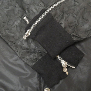 美品 クロムハーツ FLURIES フラリーズ 袖レザー セメタリークロス ジャケット ブルゾン ブラック サイズS メンズ 黒 0108【中古】CHROME HEARTS