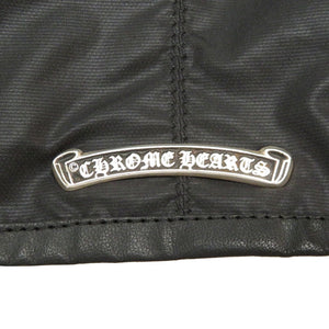 美品 クロムハーツ FLURIES フラリーズ 袖レザー セメタリークロス ジャケット ブルゾン ブラック サイズS メンズ 黒 0108【中古】CHROME HEARTS