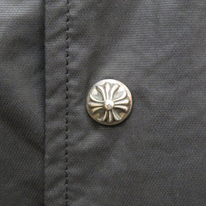 美品 クロムハーツ FLURIES フラリーズ 袖レザー セメタリークロス ジャケット ブルゾン ブラック サイズS メンズ 黒 0108【中古】CHROME HEARTS