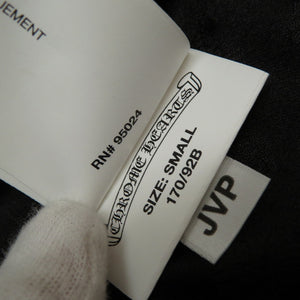 美品 クロムハーツ FLURIES フラリーズ 袖レザー セメタリークロス ジャケット ブルゾン ブラック サイズS メンズ 黒 0108【中古】CHROME HEARTS