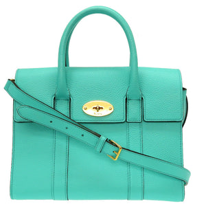 新品同様 マルベリー ベイズウォーター ミニ 2WAY バッグ レザー ライトグリーン系 ハンドバッグ バッグ 緑 0023 【中古】 MULBERRY